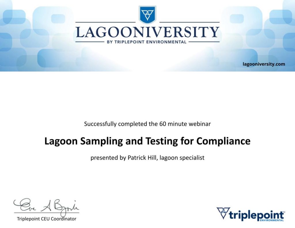 Sampling And Testing Certificate Lagooniversity